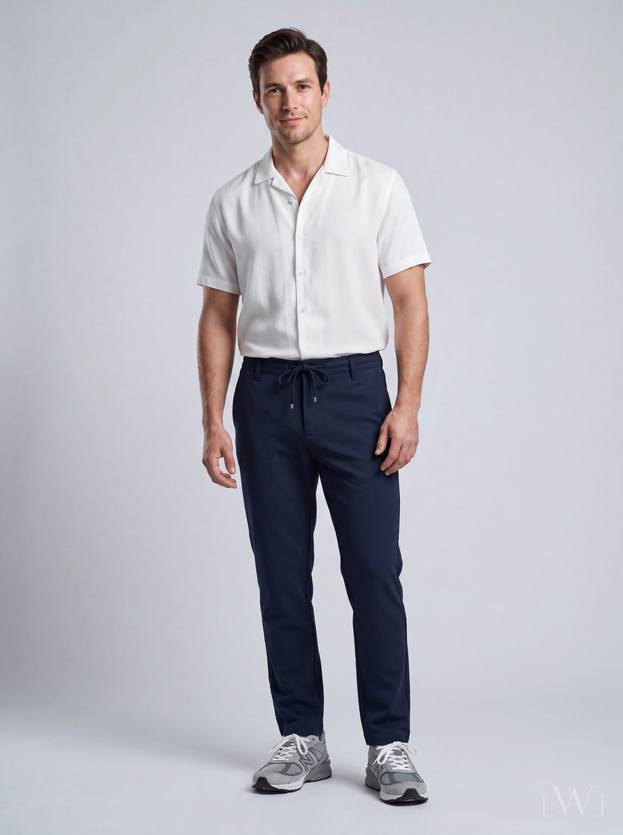 LWL Erkek Smart-Casual Jogger Pantolon - Esnek Slim Fit Kesim Lacivert - görsel 01