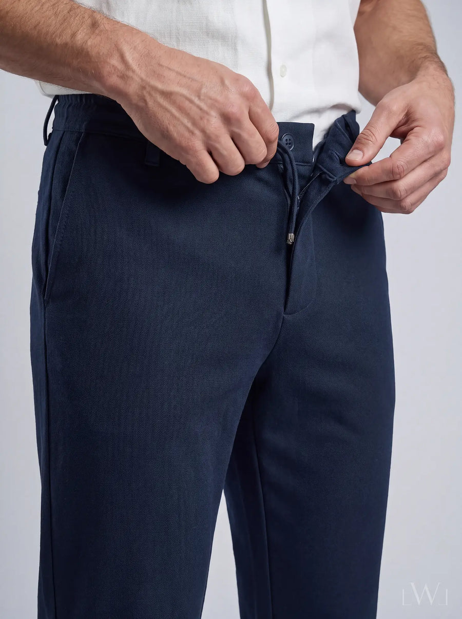 LWL Erkek Smart-Casual Jogger Pantolon - Esnek Slim Fit Kesim Lacivert - görsel 02
