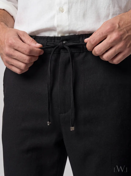 LWL Erkek Smart-Casual Jogger Pantolon - Esnek Slim Fit Kesim Siyah - görsel 02