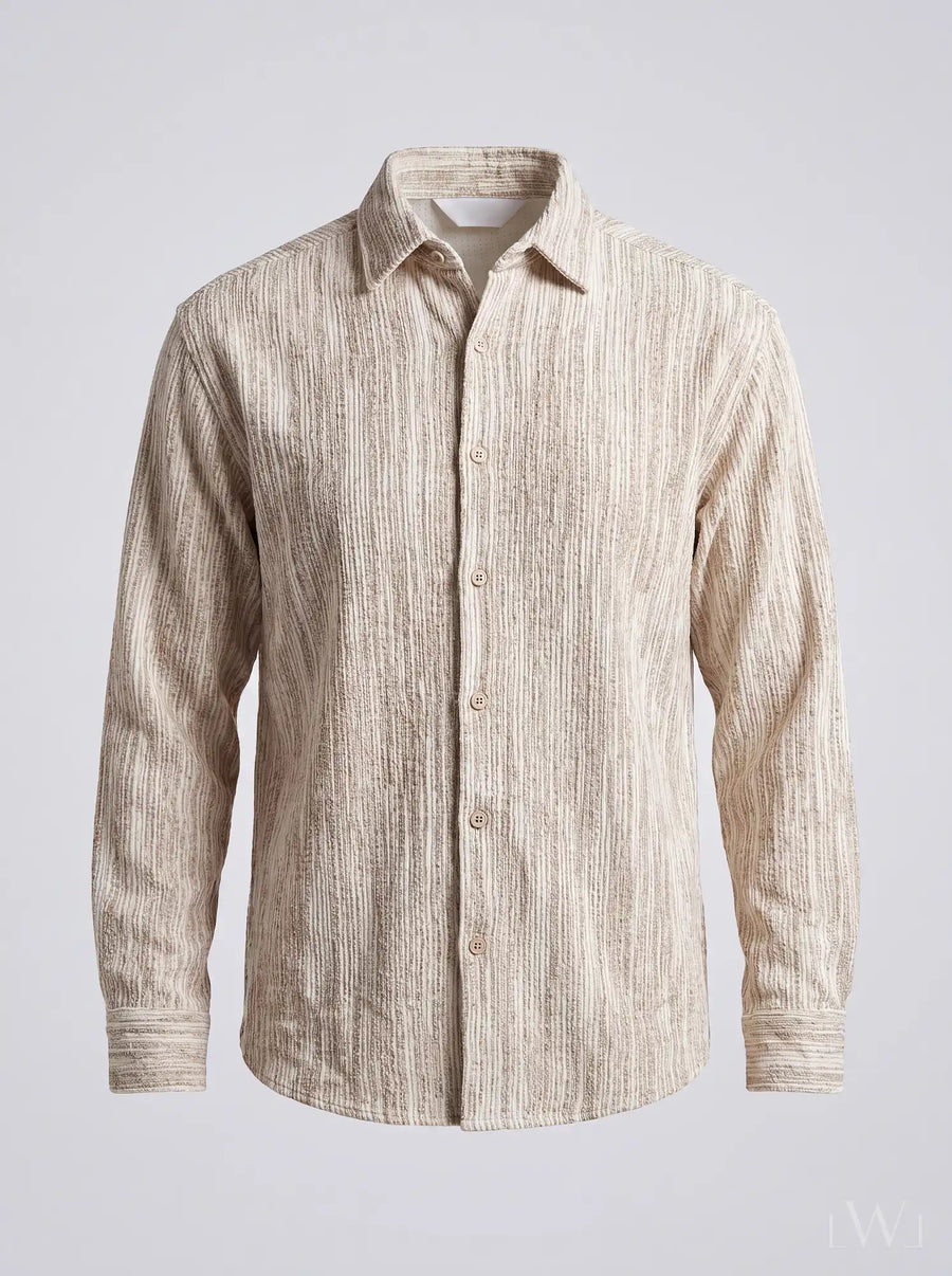 LWL OVERSIZE EFEKTLİ KADİFE GÖMLEK Krem - görsel 03